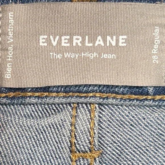 Everlane The Way High Jean Light Wash Distressed Raw Hem Size 28 - Picture 11 of 12